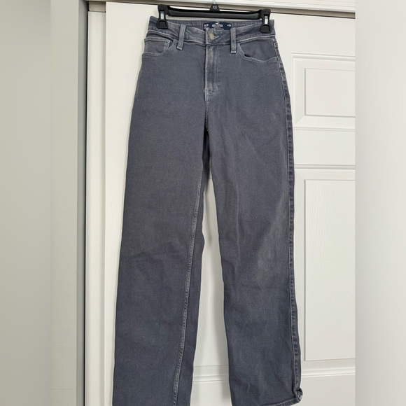 Hollister Dark Grey Denim Dad Jeans- Size 1R/0R (25) - Picture 1 of 6